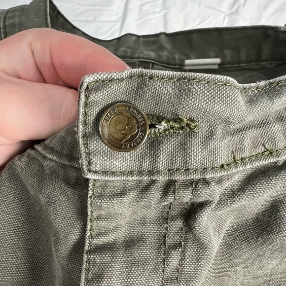 Mens green duck canvas Berne Apparel cargo carpenter painter utility work shorts - Picture 5 of 9